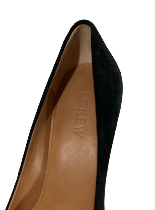 J. Crew Black Suede Chunky High Heeled Shoes Size 7