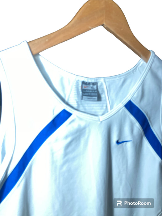 Nike Womens Activewear Tank White and Blue Size XL
