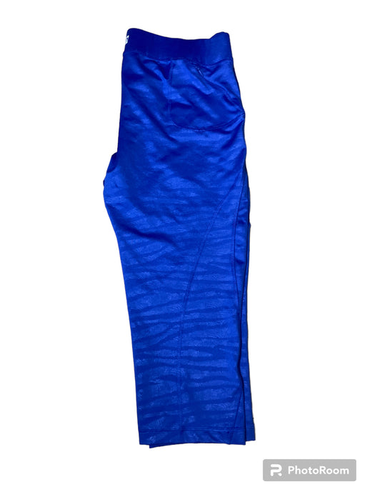 Women’s Athletic Pant Blue on Blue Zebra Print Size L