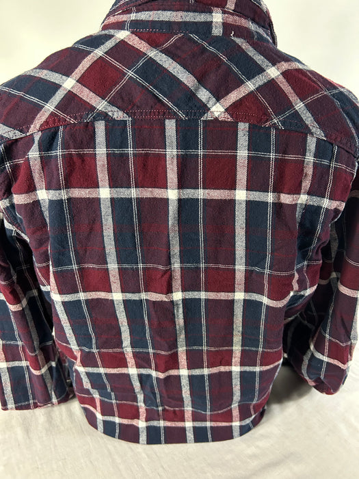 <p>Raw Yarn Industries Slim Fit Plaid Button Down Shirt Size Large