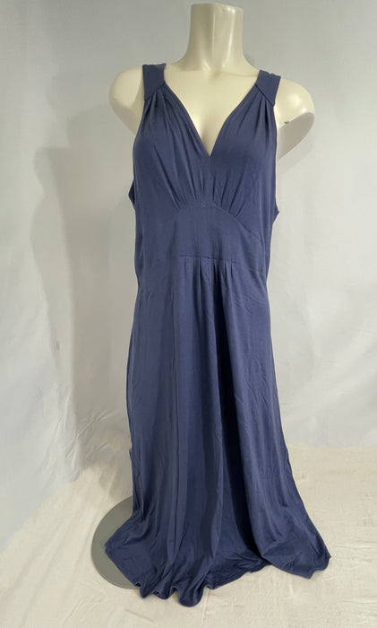 Gown-Length, Open-Back Blue One-Piece Banana Republic Dress