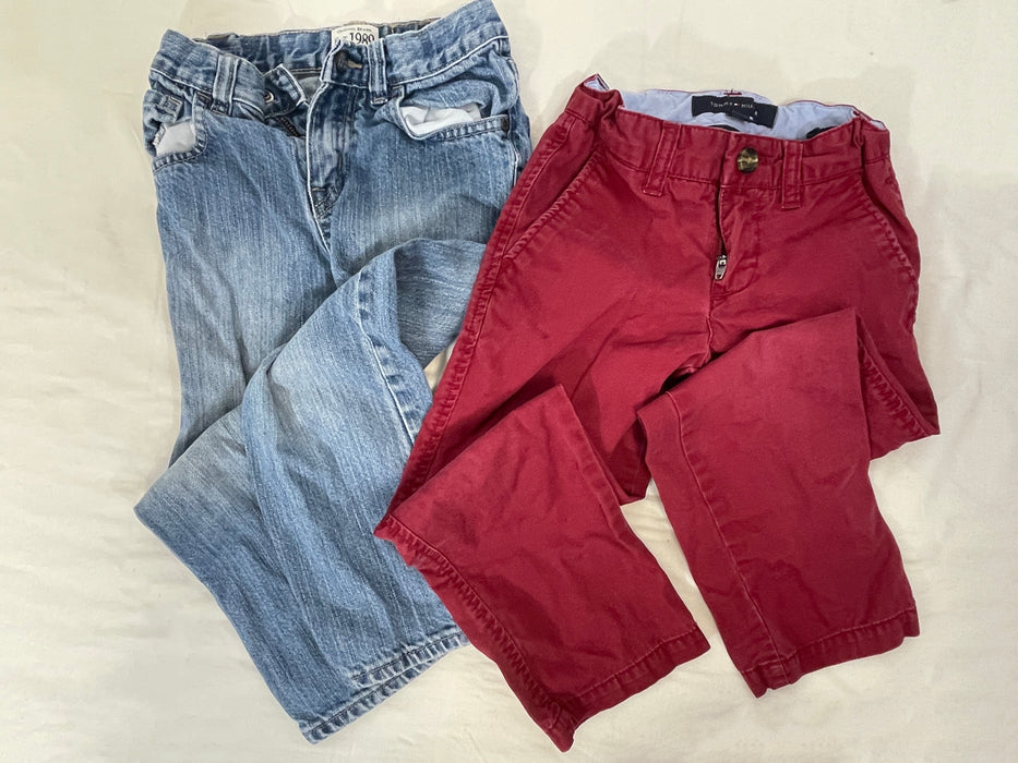 4pc. Tommy Hilfiger / Old Navy / Adventure Club 2 / Est. 1989 Place - Jeans, 2 Shirts Cool Weather Bundle, Size 5