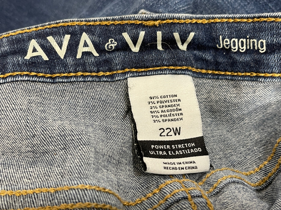 Ava & Viv Women's "Jegging" Jeans, Size 22W