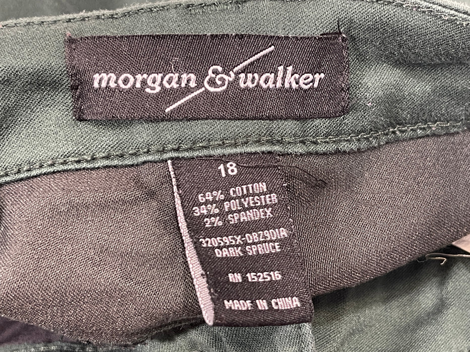 Morgan & Walker Women's Green Jeans, Size 18
