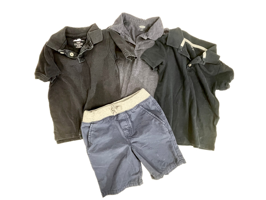4pc. Carter's / Old Navy / Eddie Bauer Boy's Shirts and Shorts Bundle, Size 4/5T