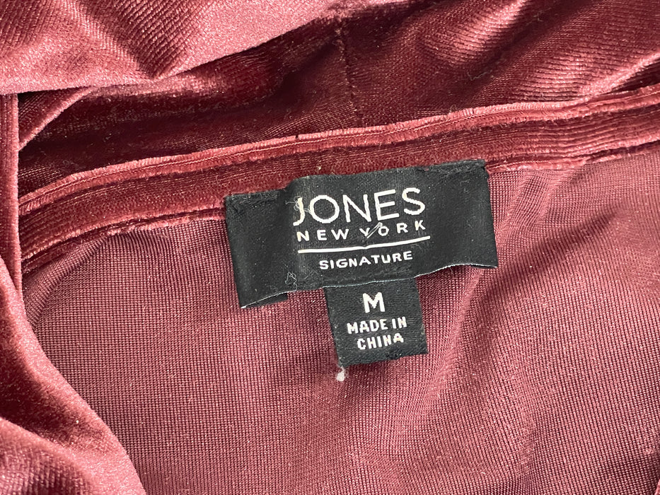 Jones New York Faux Crushed Velvet Turtle Neck Shirt, Size M