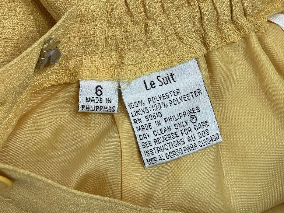 Le Suit 2pc Short Sleeves Jacket & Skirt Set, Size 6