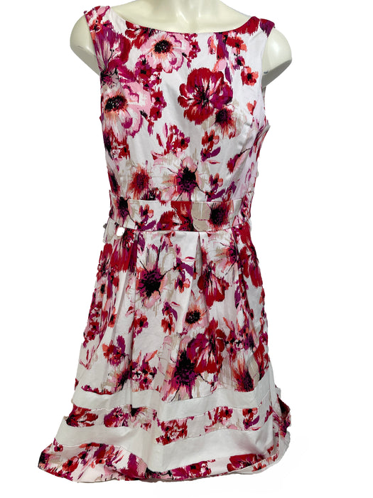 White House / Black Market Knee-Length Floral Dress, Size 12