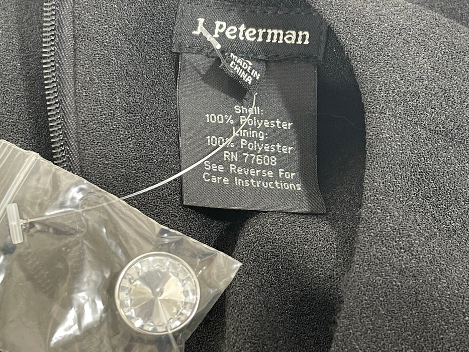 J. Peterman Knee-Length Black Fringe Dress, Size L -- NWT