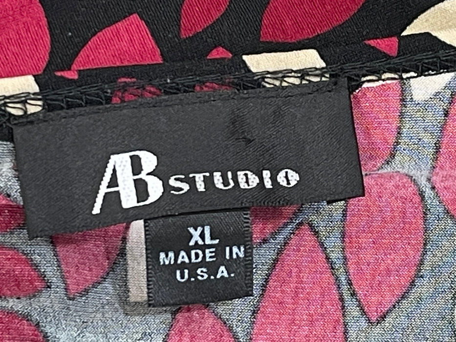 AB Studio Long-Sleeve Full-Length Blouse, Size XL