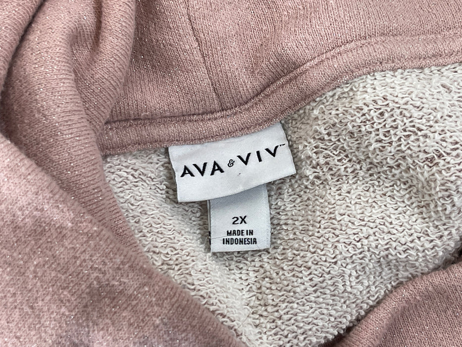Ava + Viv Women's Wide-Collar Sweatshirt, Size XXL