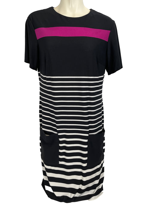 Donna Morgan Brand Knee-Length Short Sleeve Solid Pattern Dress, Size 10