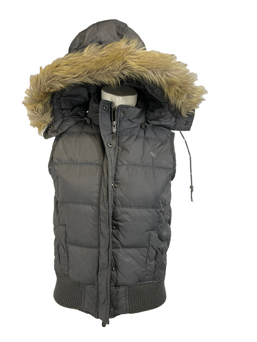 Abercrombie & Fitch Women's Faux-Fur Trimmed Hooded Jacket, Size M-L