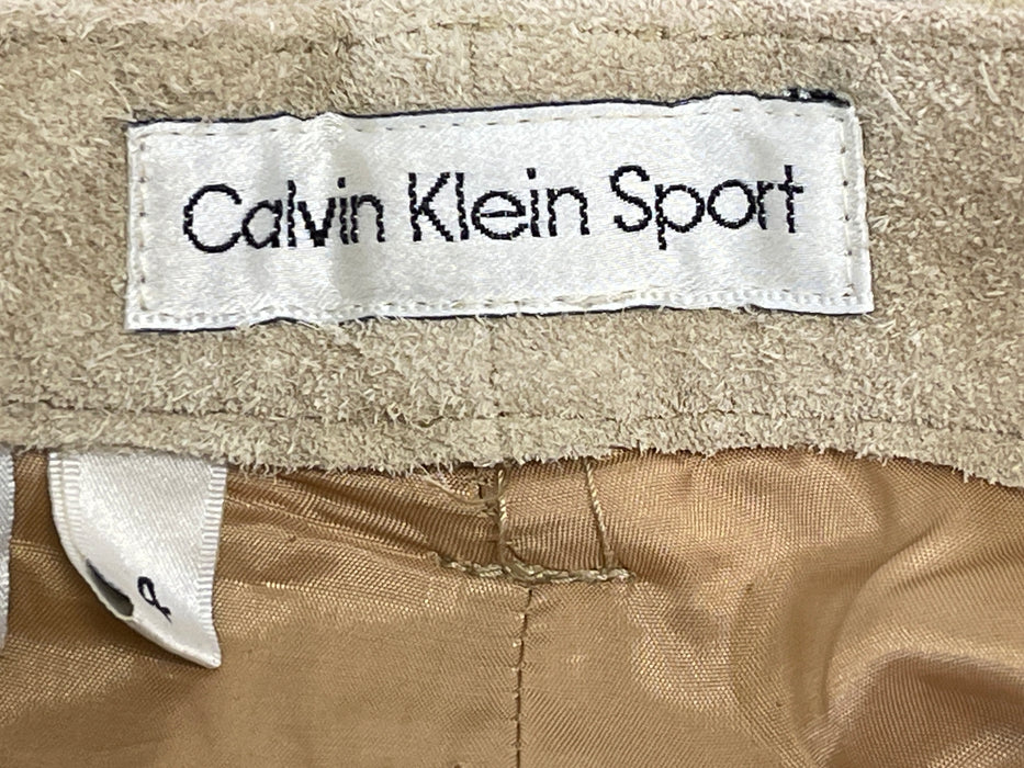 Calvin Klein Sport Brand 100% Suede Women's Pants, Size 4