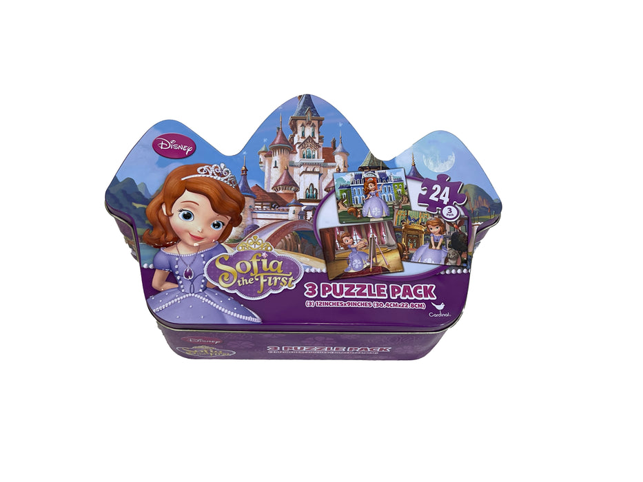 Disney Sofia the First Princess Themed 3 Puzzle Collectible Tin - New in Box