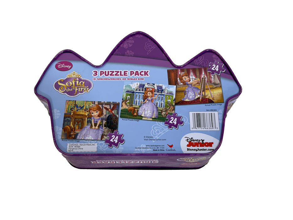 Disney Sofia the First Princess Themed 3 Puzzle Collectible Tin - New in Box