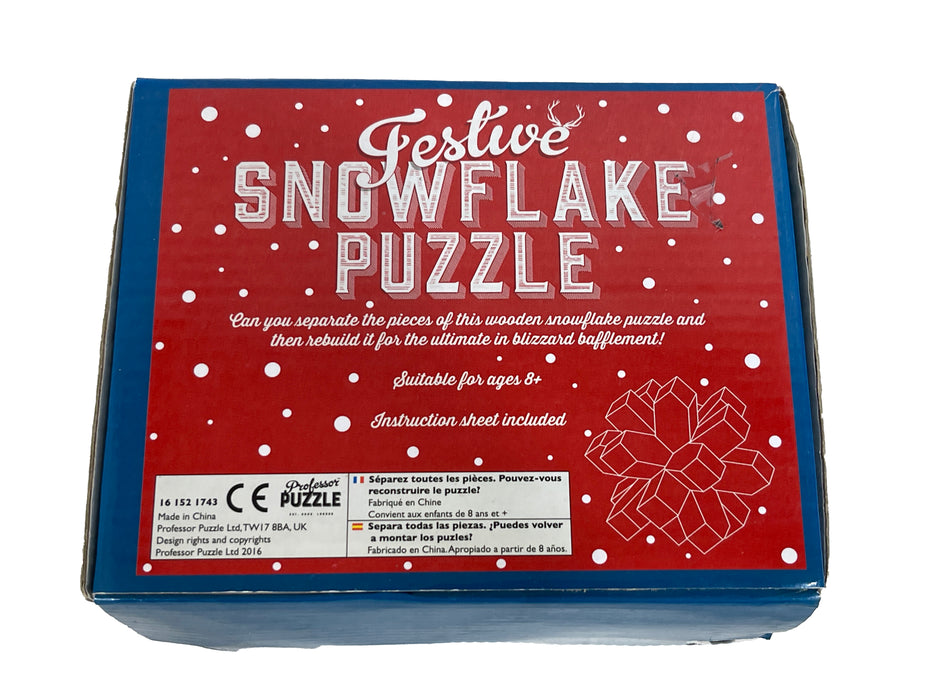 Prof's House Original Brand Wooden Snowflake Puzzle Game