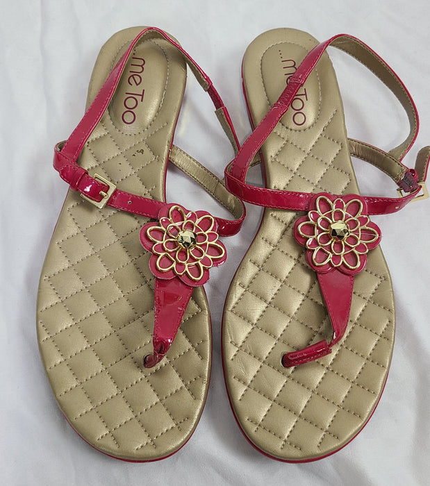 MeToo pink and gold sandals 8