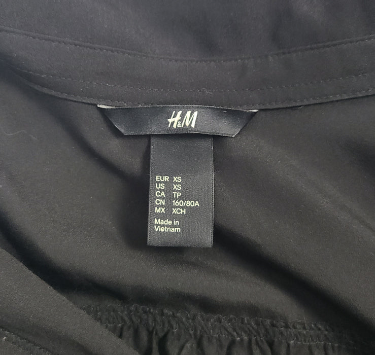 H&M black rhinestone button down, size XS