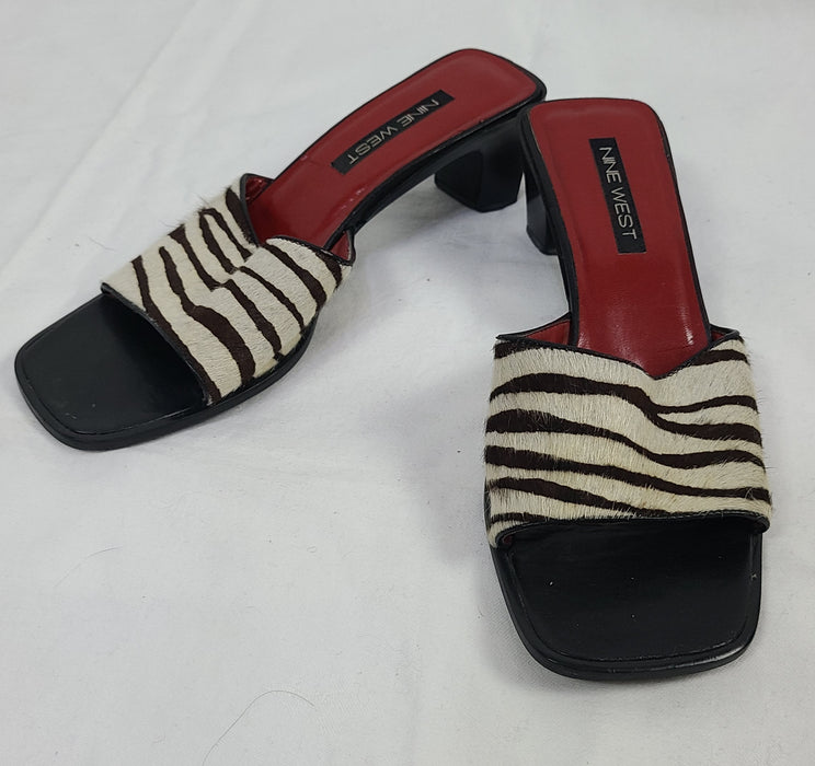 Nine West zebra/red heels, size 9
