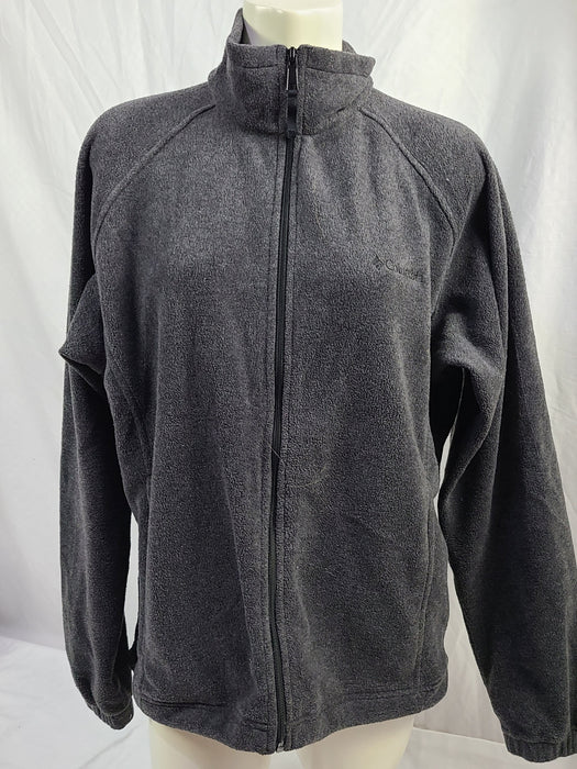 Columbia grey fleece zip up jacket, size L