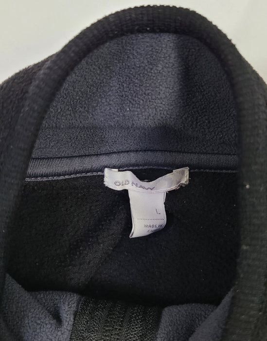 Old Navy black fleece zip up jacket, size L