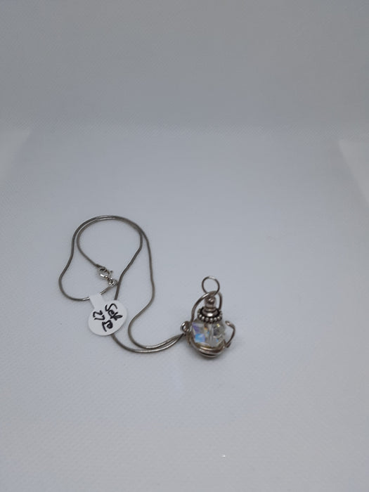 925 sterling Teapot Necklace and Screw-back Earring Set