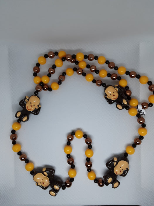Plastic beaded monkey necklace