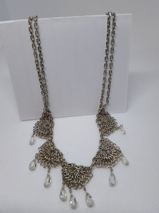 Laundry goldtone necklace with rhinestone accents