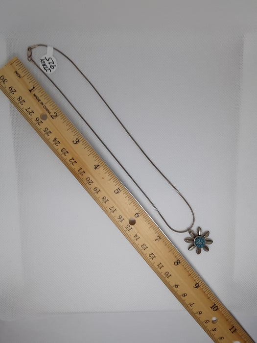 925 Sterling Italy flower necklace