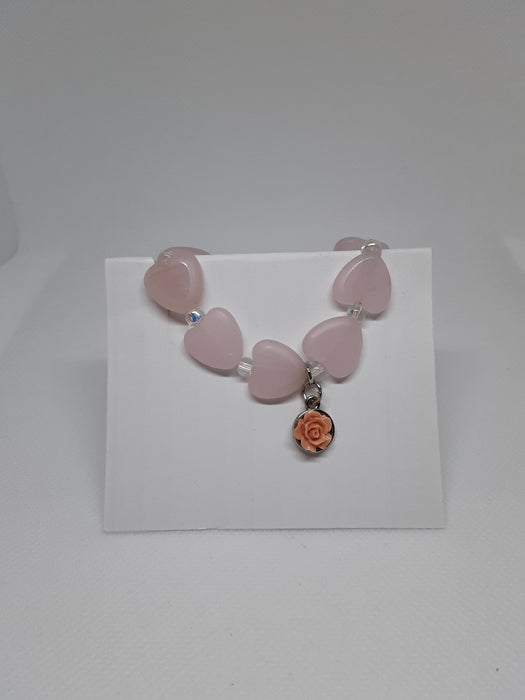 Pink bracelet and earring set