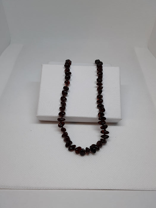Faux amber bead necklace and earrings