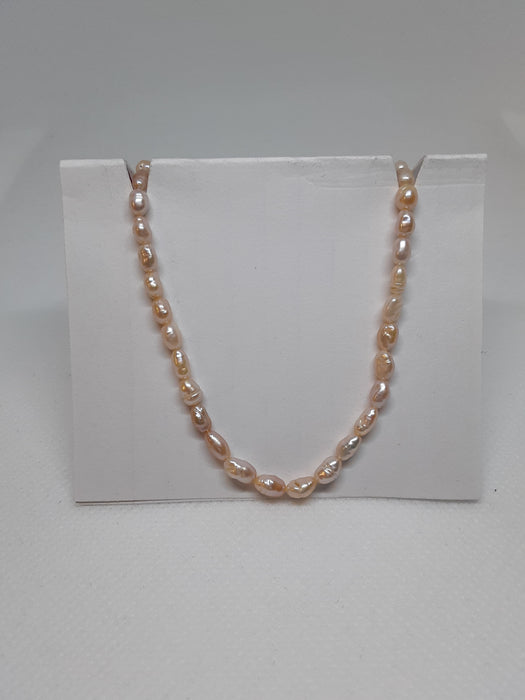 Pink freshwater pearl necklace and earrings