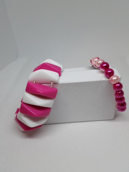 Pink stretch bracelet bundle
