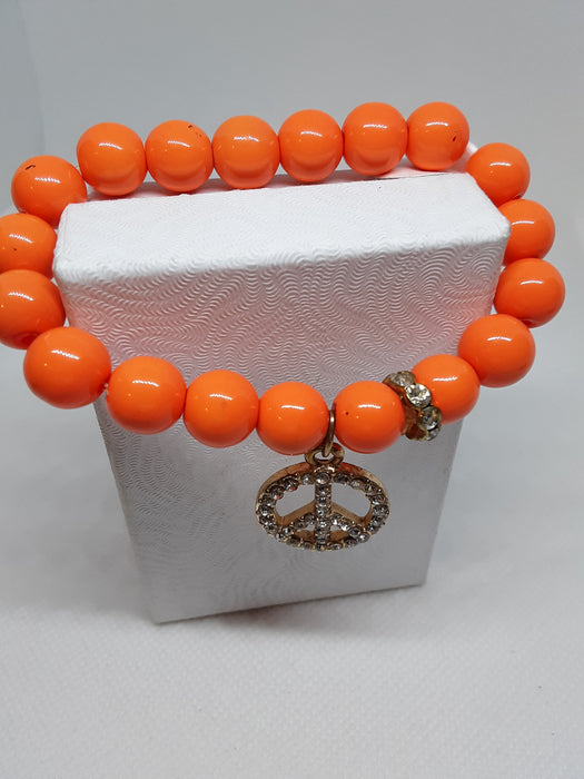 Orange stretch bracelet bundle