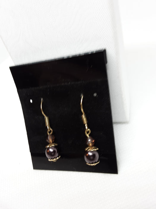 Goldtone metal drop earrings