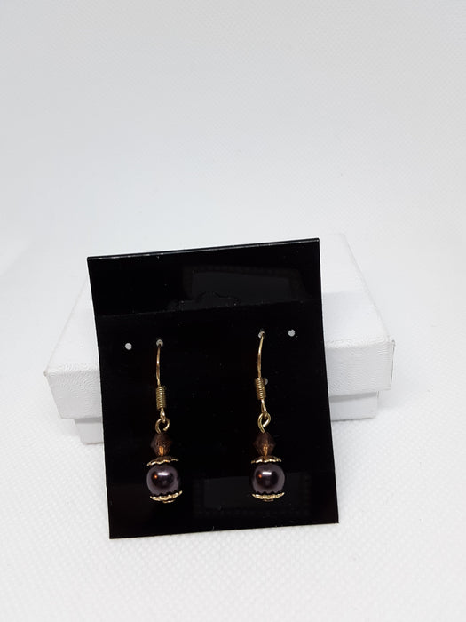 Goldtone metal drop earrings