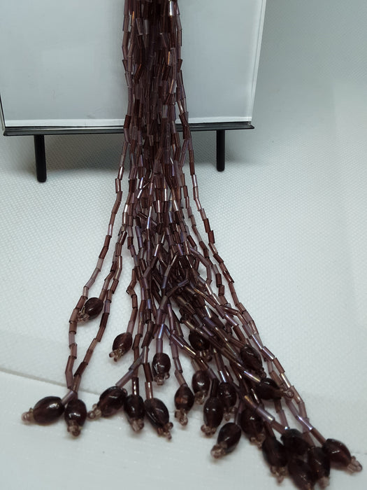 Handmade multistrand purple beaded necklace