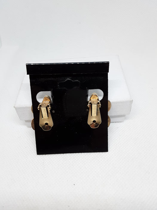 Bergere goldtone vintage clip earrings