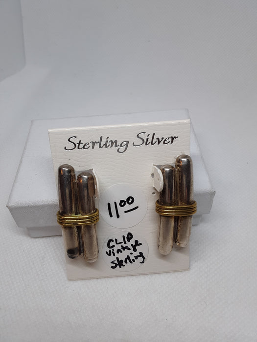 Vintage sterling silver clip earrings