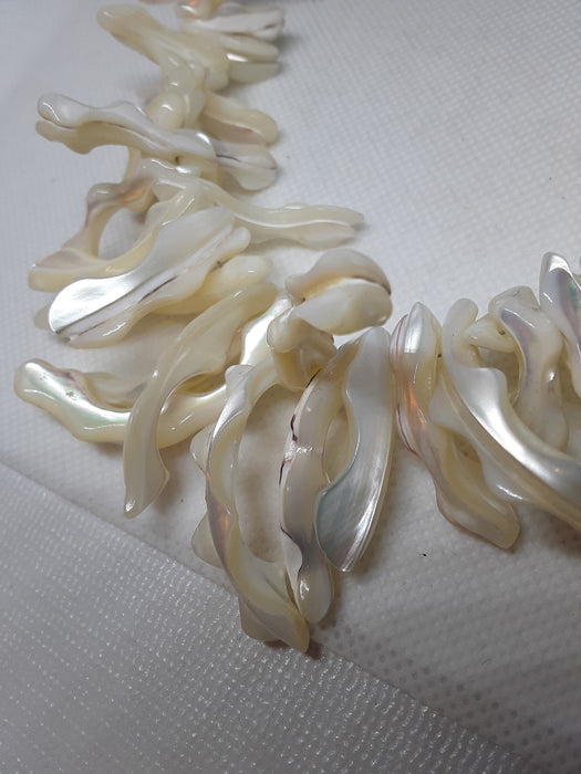 Silvertone faux white shell necklace
