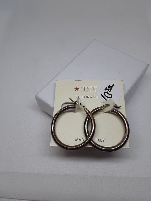 925 sterling silver Italy circle pierced earrings