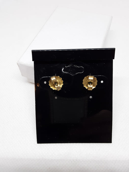 Vintage geometric brass pierced earrings