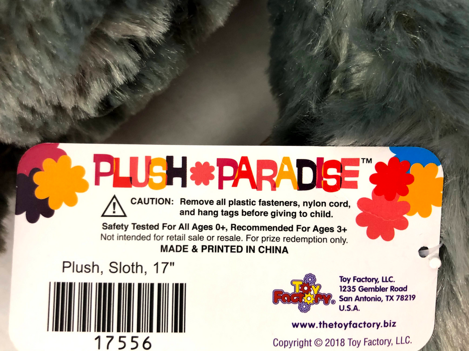 New Plush Paradise Sloth Plush Toy