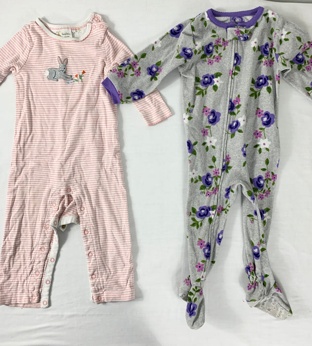 Bundle baby girl pajamas size 18-24mo