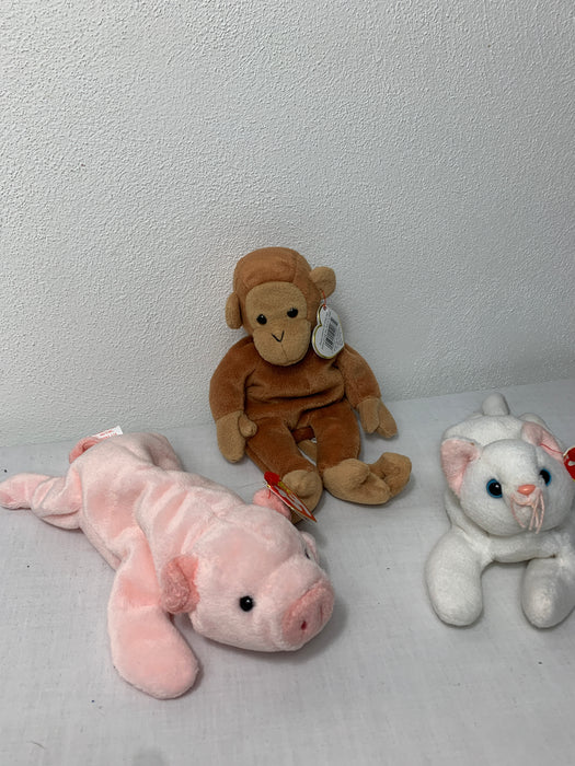 Bundle TY Beanie Babies Collection: Squealer, Bongo, Flip