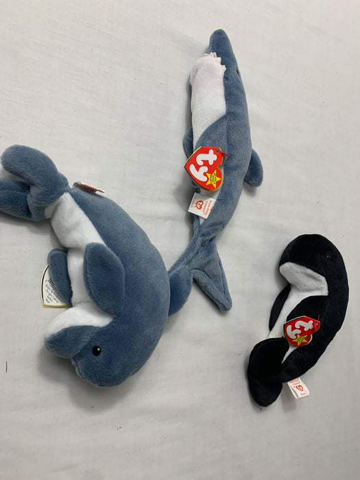 Bundle TY Beanie Babies Collection: Waves, Crunch, Echo