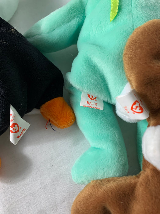 Bundle TY Beanie Babies Collection:  Waddle, Hippity, Ears