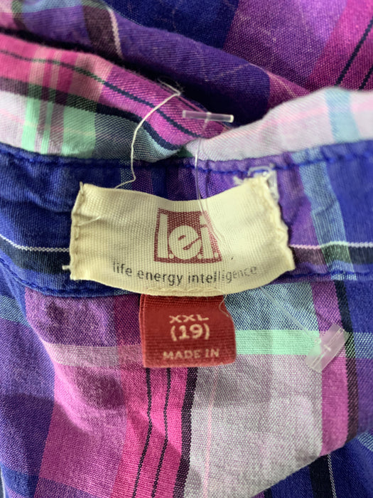 Lei Youth Colored Plaid Shirt Size XXL