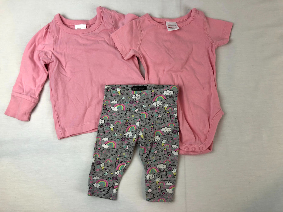 Baby Girl Hanna Andersson and Primark Tops and Pants Bundle (3) Size 6-12m